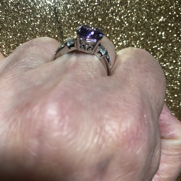 HOT SALE!!!!  RING AMETHYST & CZ 925 NWOT - Picture 4 of 4